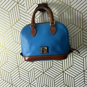 Dooney & Bourke Blue and Brown Satchel